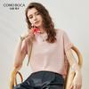 Komonboka Women's Silk Blend Lace Trim Knit T-Shirt