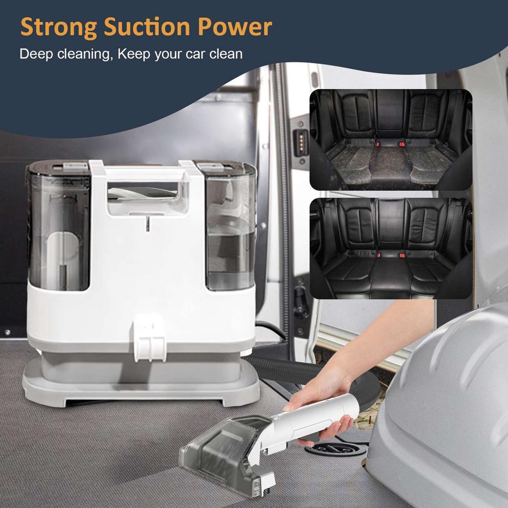 Håndholdt tepperenser 400W 9KPa Bærbar flekkfjerner for bil sofa kjæledyrhår spray suge integrert møbelrens maskin