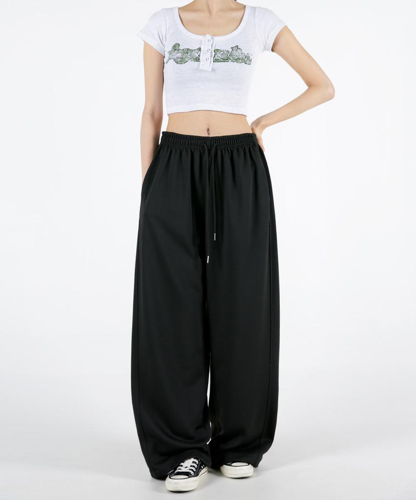 UMM Women'S Side-Point Wide Short Long String Pants 4 Colors