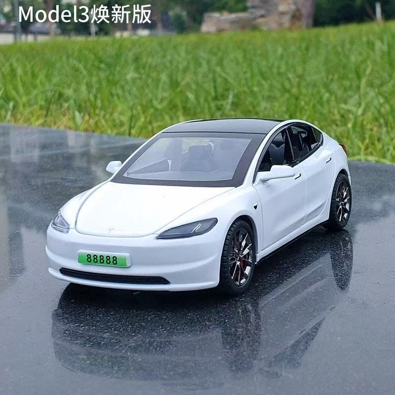 2024 NEW 1:32 FOR TESLA Model 3 Alloy Model Car Toy Diecasts Metal Casting Sound and Light Car Toys Vehicle