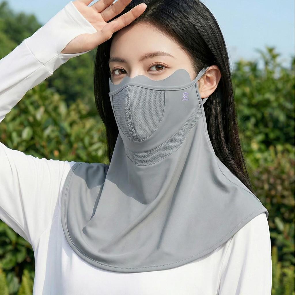 Ice Silk Breathable Sun Protection Mask: Women's Full Face and Neck Shield for Cycling