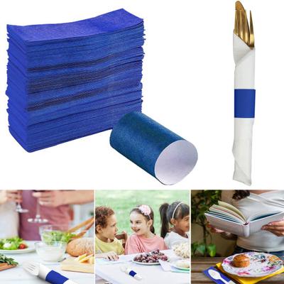 100PCS Napkin Ring Self-adhesive Strong Stickness Tightly Wraps Elegant Napkin Ring Set Home Party Supplies