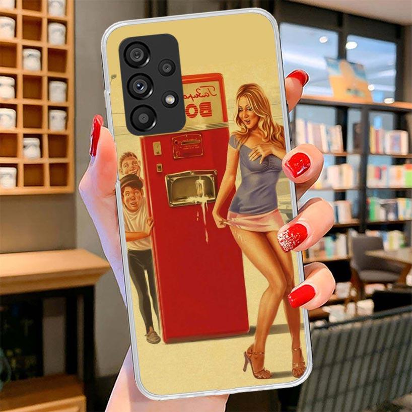 Sexy Pin Up Girl Vintege Phone Case For Samsung Galaxy A17 A37 A57 A16 A26 A36 A56 A15 A25 A35 A55 A14 A24 A34 A54 A13 A23 A33 A