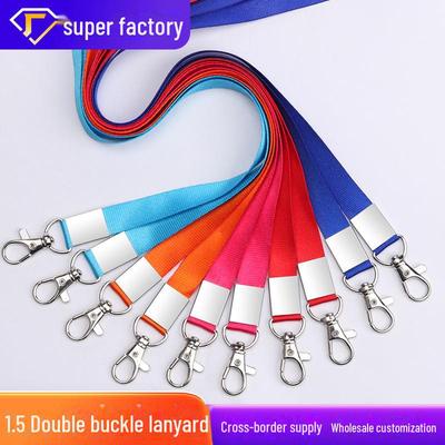 Ausweis-Lanyard mit Doppelhaken, Doppelschnalle und Doppelclip-Halter