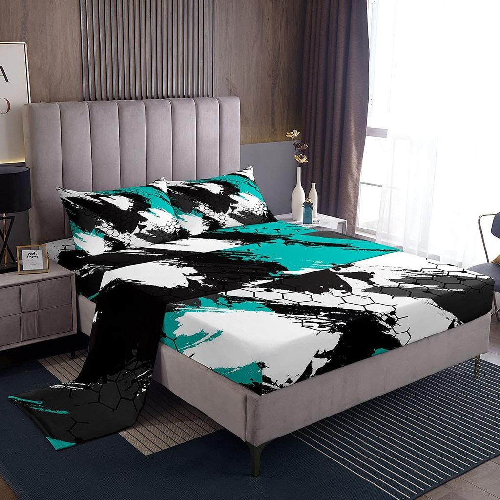 Camouflage Personalized Pattern Bed Hat Four-piece Bedding Set Bedroom Dormitory Bedding Decoration