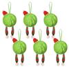 6Pcs Christmas Tree Pendant Striking Design Furry Christmas Furry Ball Decoration Hanging Ornament Seasonal Home Accents