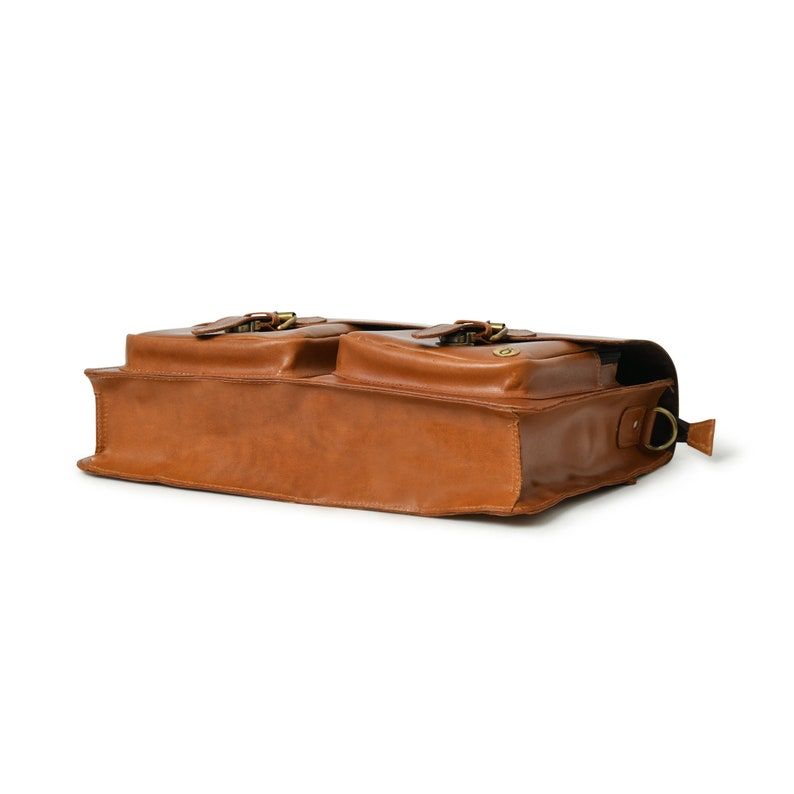 Leather Messenger Bag: Laptop Crossbody Satchel