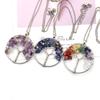 Silk-Wound Natural Gravel Crystal Tree Of Life, Colorful Natural Stone Fortune Tree Necklace Direct Sales N58