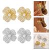 Delicate Flower Cutout Pearls Studs Made from High Quality Alloy with Allergy Resistant Treatments for Comfortable Wear