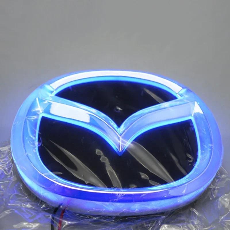 4D Led Light Emblem for Mazda 3 6 CX5 MX5 2 RX8 RX7 CX7 8 323 Car Front Rear Badge Decoration Refitting Sticker Auto Accessories TN1