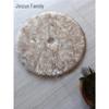 80cm White Christmas Tree Skirt: Plush Wool Holiday Decoration