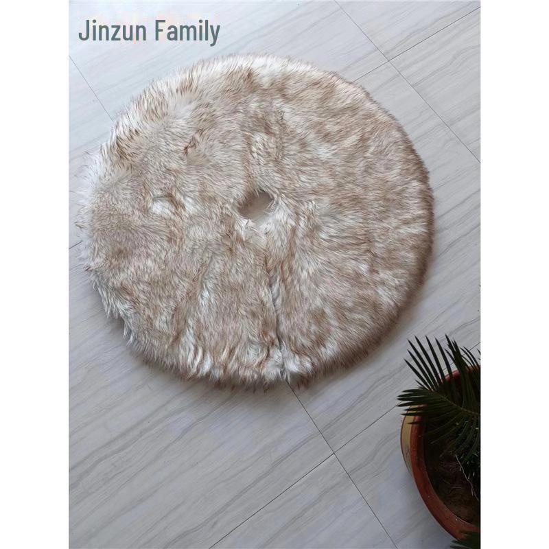 80cm White Christmas Tree Skirt: Plush Wool Holiday Decoration