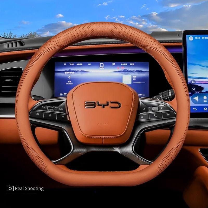 For BYD Sea Lion 07 EV 2024 2025 Car Auto Steering Wheel Cover All Season Ultra-thin Leather Anti Slip Comfortable Handle Wrap