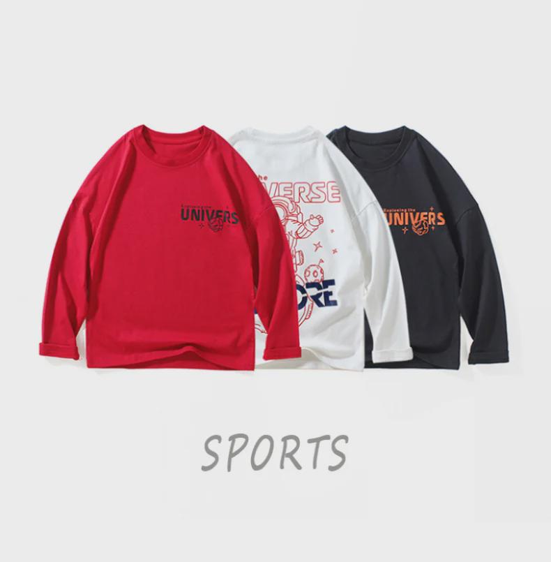 Boys' Korean-Style Autumn 2024 Long Sleeve Printed T-Shirt