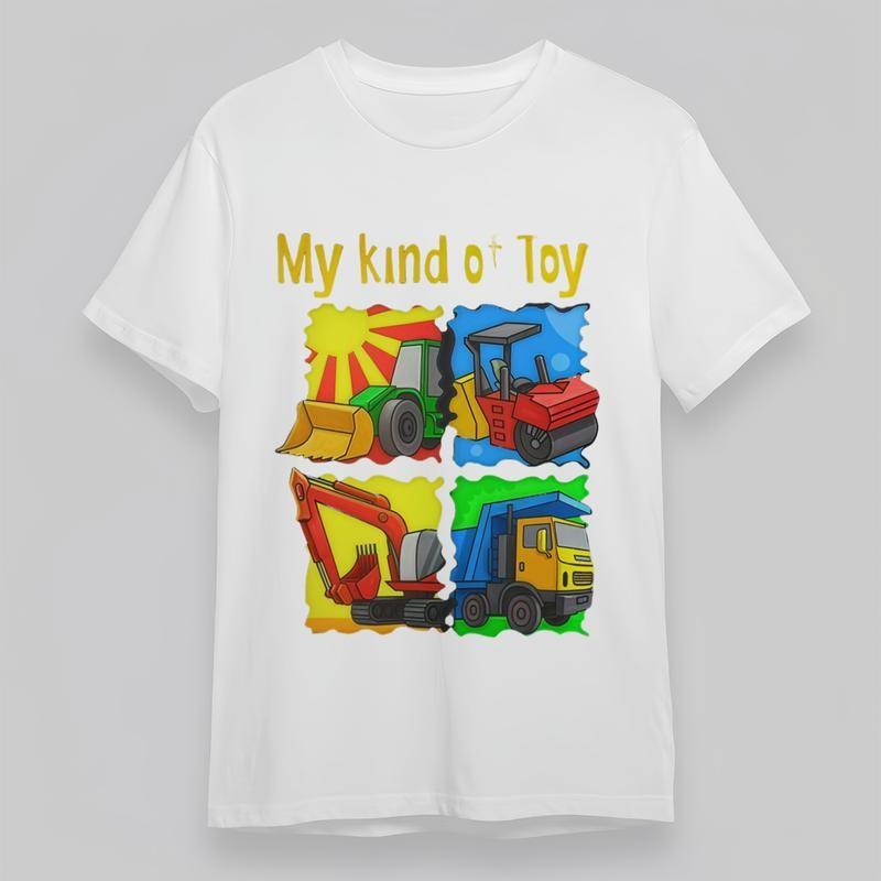 

Women s Plus Size Soft T-Shirt My Kind Of Toy Construction Vehicles Graphic Tee 4XL