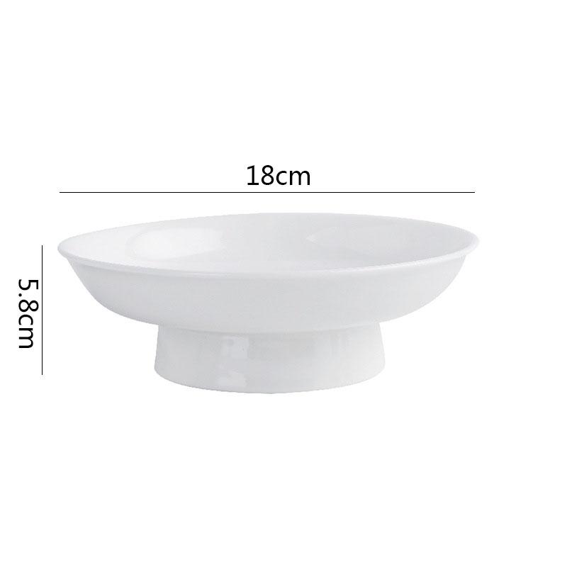 White Porcelain High Footed Plate Creative Fruit Salad Plate Dessert Pastry Plate Pasta Dish Serving Plates Restaurant Tableware
