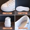 Women's Genuine Leather White Sneakers - Versatile, Lightweight, Comfortable Spring 2025 Sporty Platform Flats