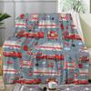 Cartoon Fire Engine Digital-printed Polyester Bedroom Velvet Flannel Cover Blanket Fleece Soft Sofa Cover Blankets for Beds