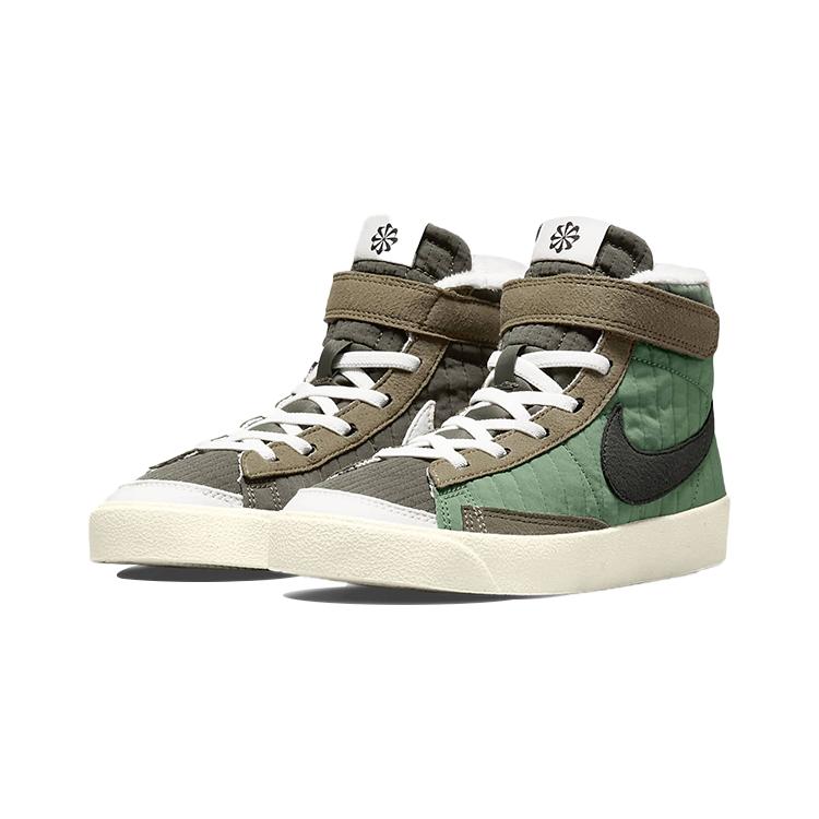 Nike Blazer '77 Materiale Riciclabile Antiscivolo Resistente all'Abrasione Scarpe da Skateboard Mid-top Verde Marrone DO5217-331