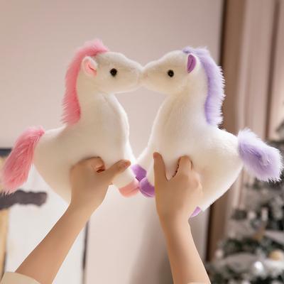25cm Renkli At Peluş Bebekler Doldurulmuş Hayvan Yüksek Kalite Süper Gerçekçi Midilli Peluş Oyuncaklar Klasik Doğum Günü Hediyesi Dekorasyon