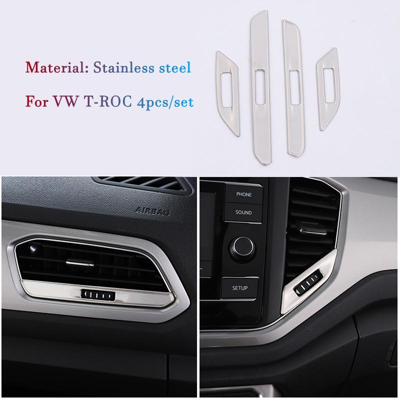 Stainless steel Inside Door Handle Bowl Cover Trim Frame Decoration For Volkswagen T-Roc TROC 2017-2022 Inner Car Accessories