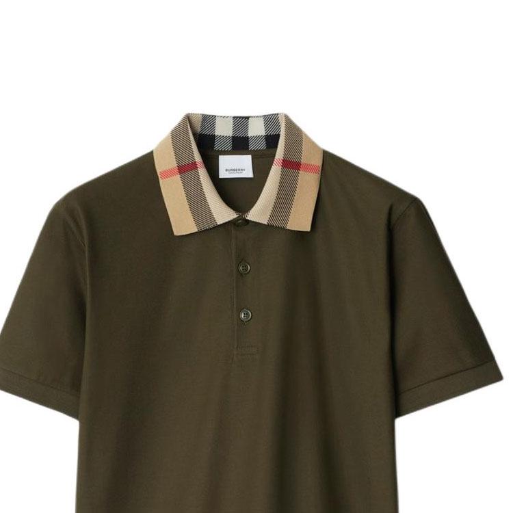 Burberry checkered-collar cotton polo shirt 80959231