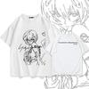 Men's anime chainsaw casual breathable summer short-sleeved shirt 100% cotton loose youth student short-sleeved fashion top