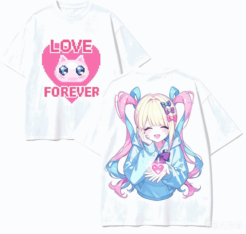 T-shirt Anime Lover Sovraccarico Streamer Bisognoso Harajuku Cotone Nuovo Modello Moda Retro High Street Oversize Unisex Prodotto Caldo