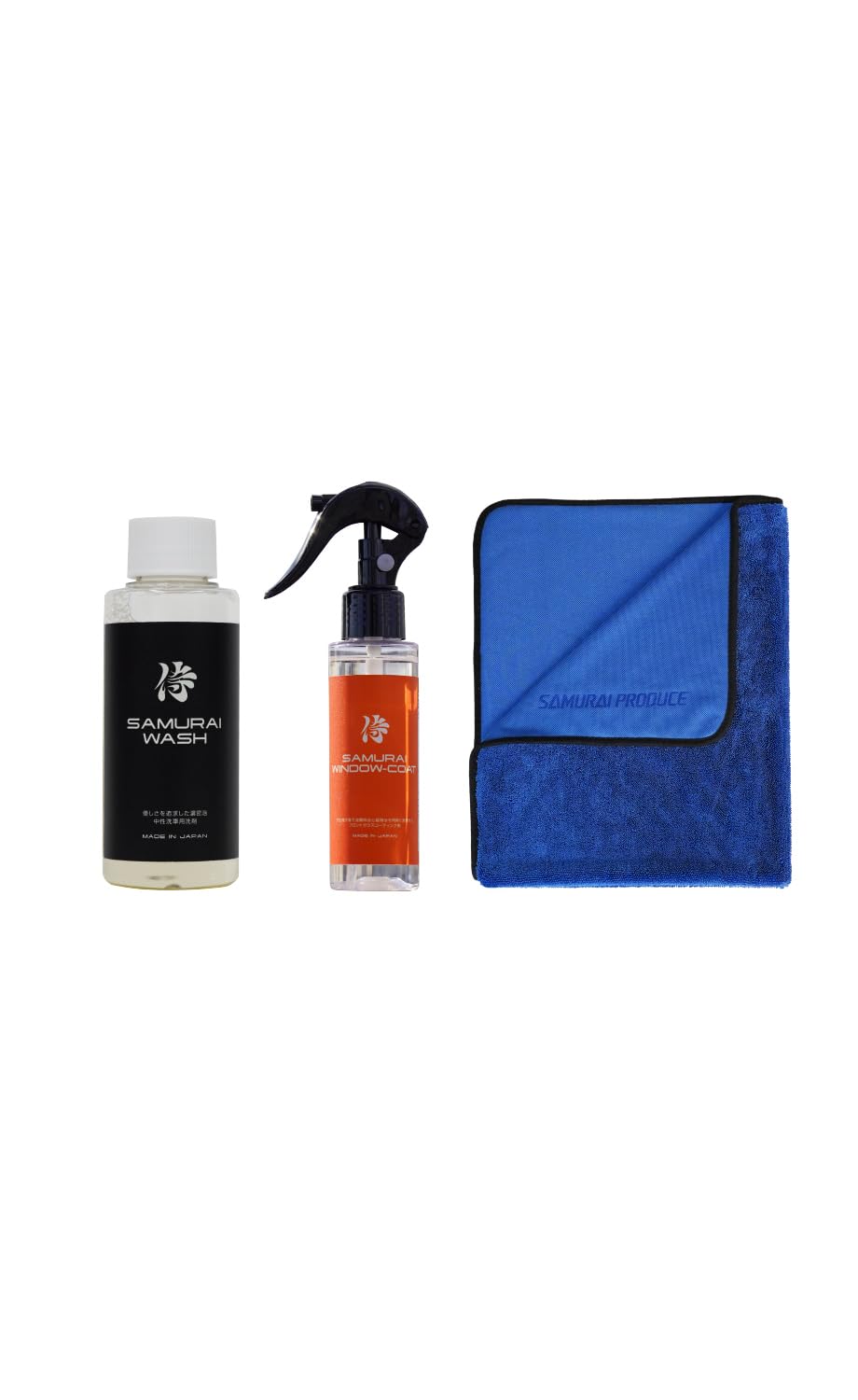 

Windshield Coat Oil Film Remover 100ml Rich Foam Car Shampoo Samurai Wash 100ml Super Absorbent Samurai Towel Glass Car Wash Coating Set [Samurai