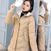 Winter Women's Thick And Warm Versatile Mid To Long Hooded Cotton Jacket