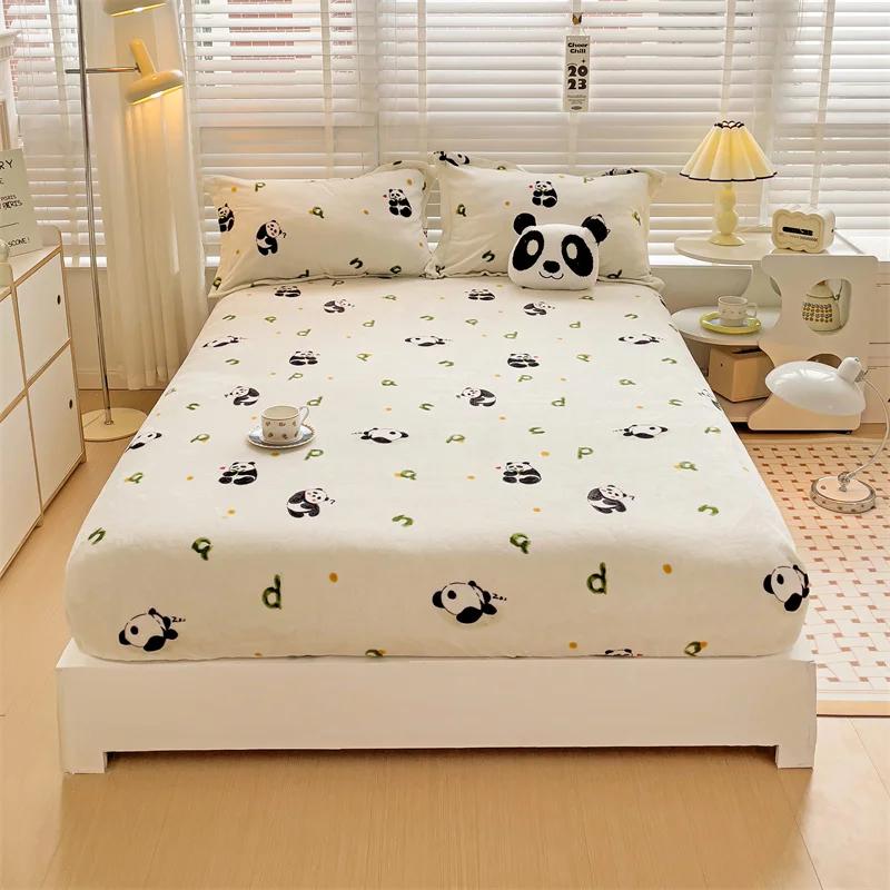 

3Pcs Watercolor Flower Pattern Flannel Fitted Sheet Set Soft Warm Fleece Deep Pocket Mattress Cover Suitable for Fall and Winter 120x200x25cm 3Pcs