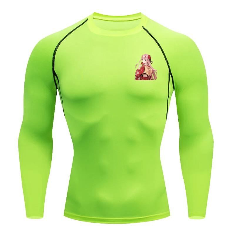 Zero Two Compression TShirt Men Bodybuilding Sportswear Short Sleeve Quick Dry Workout Shirts Sport Tops Gym Running T-shirt Men