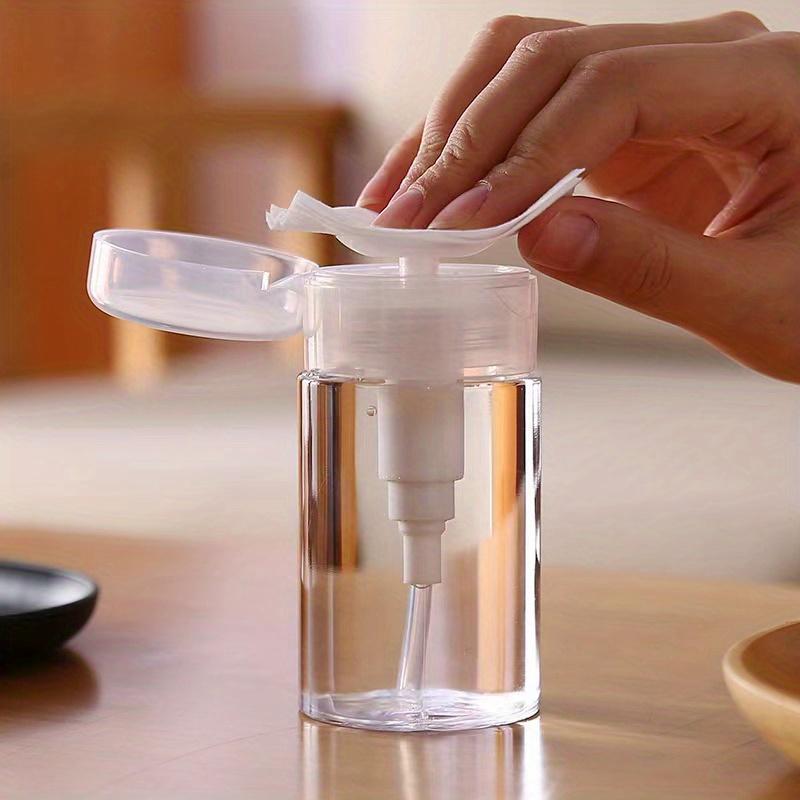 2pcs Portable Press Pump Dispenser Bottle - 3.38oz/6.76oz, Clear Plastic, Suitable for Nail Polish Remover and Makeup Remover