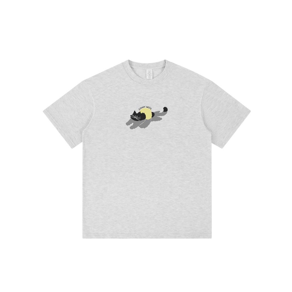 Unisex Oversized Trendy Kitten Print Cotton T-Shirt