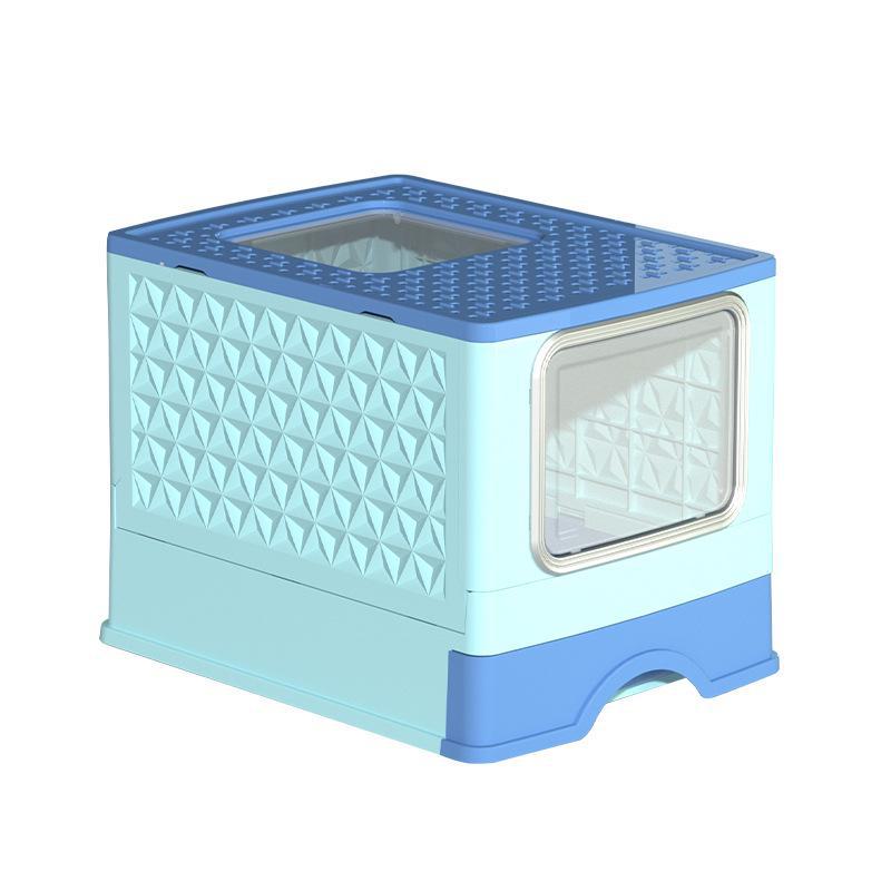 New Large Enclosed Folding Cat Litter Box with UV Sterilization and Deodorization