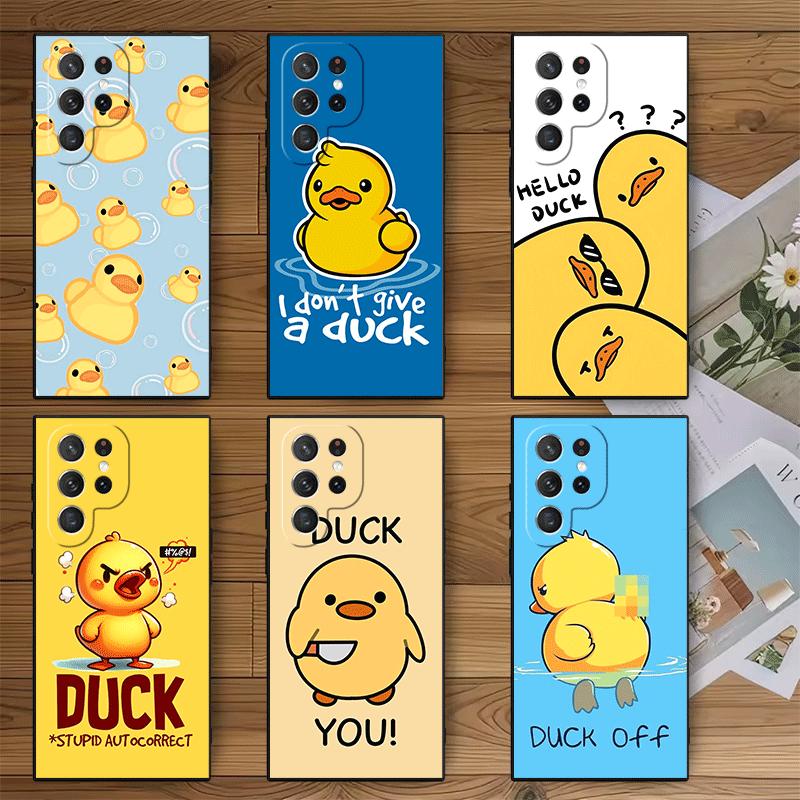 Funny Cute Cartoon Duck Soft Phone Case for Samsung Galaxy S26 S25 Edge S24 Ultra S23 Plus S22 S21 FE S20 Black Cover Back Shell