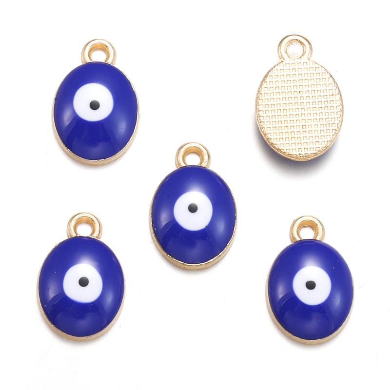 30pcs/set Enamel Crystal Evil Eye Charms Turkish Lucky Blue Eye Charms Pendants for Bracelet Earrings Necklace DIY Jewelry W517