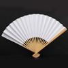 White DIY Paper Wood Folding Fan Calligraphy Painting Drawing Fans Decor Gift