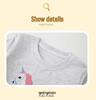 26-Year European & American Style Unicorn Embroidery Girls' Round Neck Long Sleeve Hoodie for Autumn/Winter