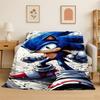 Classic Game S-Sonic Cartoon Soft Flannel Throw Blanket,Cozy Blanket for Bed,Couch,Sofa,Bedroom,Living Room,Travel,Picnic Kids
