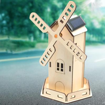 Solar Energy Windmill House Science Experiment Kits Wooden Models 3D Puzzles for
