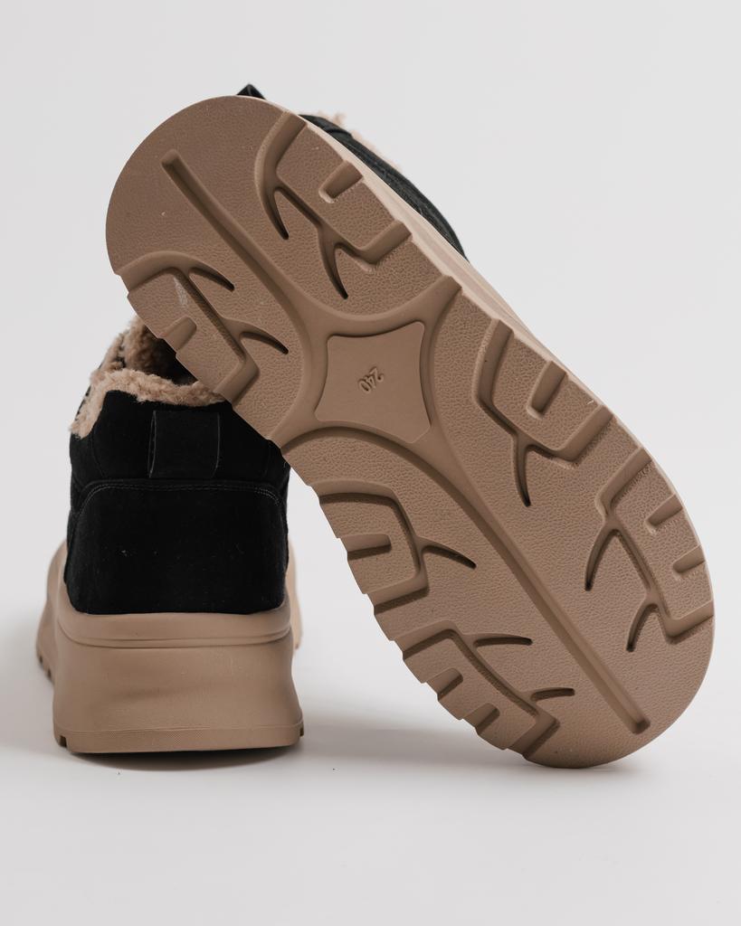 Ботинки на платформе короткие Allsy 20254 36 черные замша байка