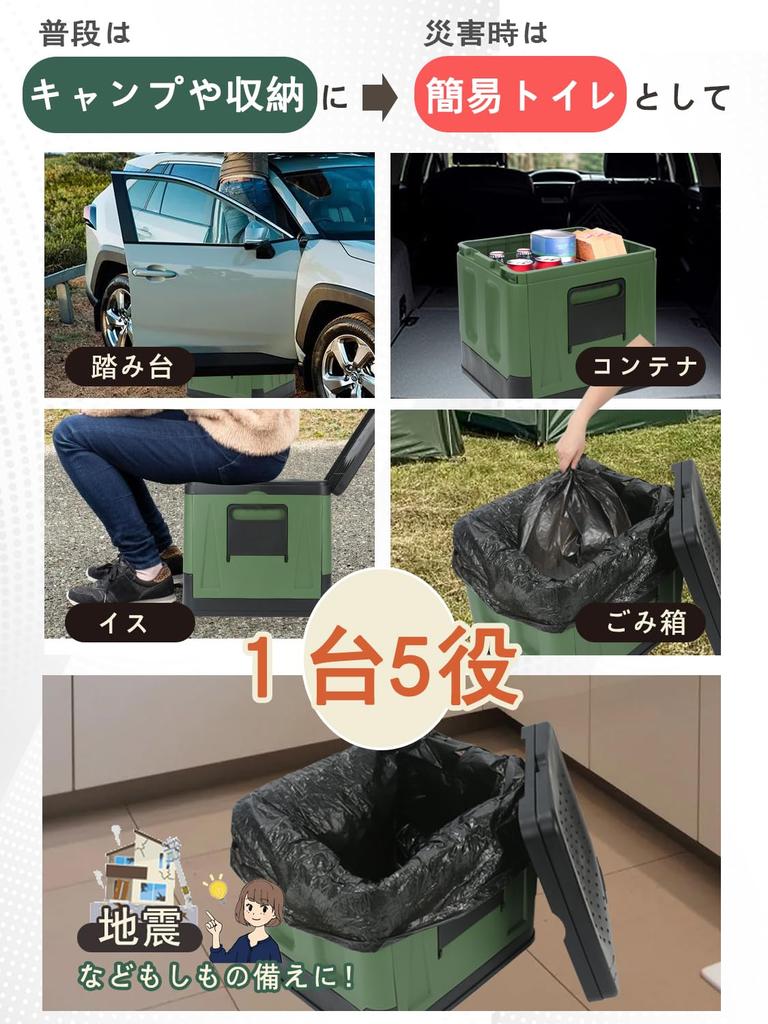 Disaster Preparedness Portable Portable Toilet with a 180kg Weight Includes 12 Coagulants and 12 Stool Foldable for and Outdoor Ideal for Nursing Care