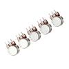 5 Pack Split Shaft 220K Ohm Potentiometer with 3 Pin Terminal Suitable for Easy Wiring In Guitar Amplifier Circuits