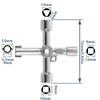 Multifunktioneller Wasserversorgungs-Dreikantschlüssel Schraubenschlüssel Sanitärschlüssel Vierkant Dreieck Zug Elektro Schrank Aufzugsschrank