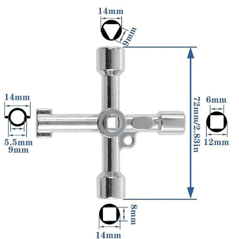 Multifunktioneller Wasserversorgungs-Dreikantschlüssel Schraubenschlüssel Sanitärschlüssel Vierkant Dreieck Zug Elektro Schrank Aufzugsschrank