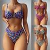 Swimsuit Women's Split Two-piece Set Printed Metal U-shaped Bikini BIKINI Swimsuit
