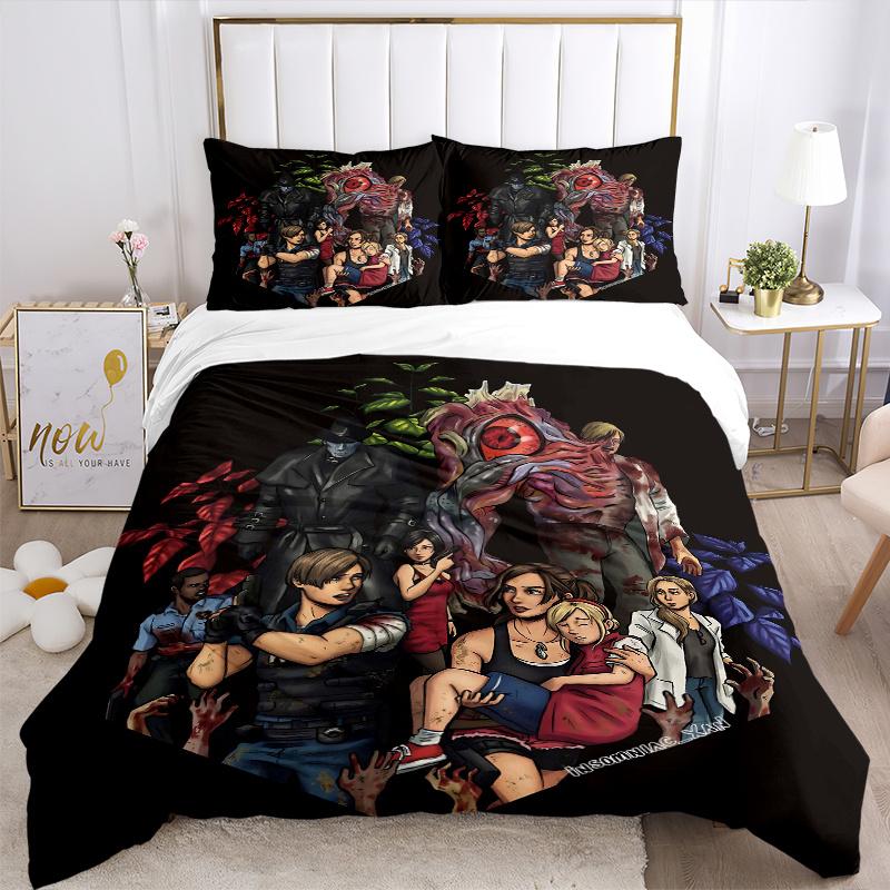 3pcs Resident Evil Bedding Set - Includes Quilt Cover and Pillowcases, Suitable for All Seasons J077