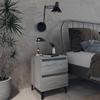 Bedside Table - Maison Exclusive - Metal Legs - Sonoma Grey - 2 Drawers