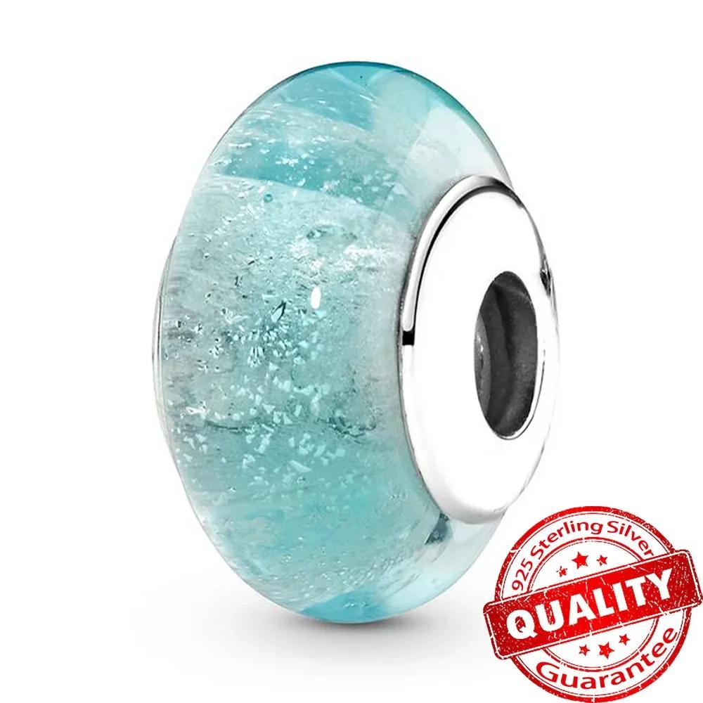 Copper Pink Flower Murano Glass Beads Charm Fit Original Bracelet Necklace Faceted Murano Diy Women Luxury Jewelry